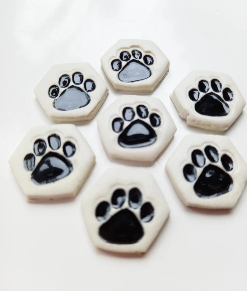 8 Ceramic Pawprint Tiles. Great for Mosaics or Other Craft Projects - Etsy | Etsy (US)