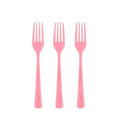 Exquisite Heavy Duty Pink Plastic Disposable Forks-50 Count | Target