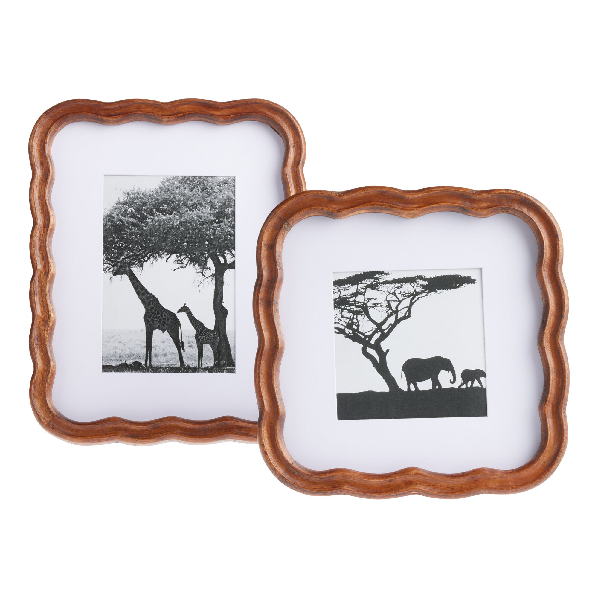 Walnut Acacia Wood Scalloped Frame - World Market | World Market