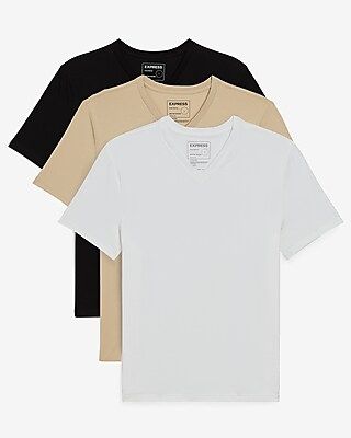 3 Pack Solid Slim Stretch V-neck T-shirts | Express