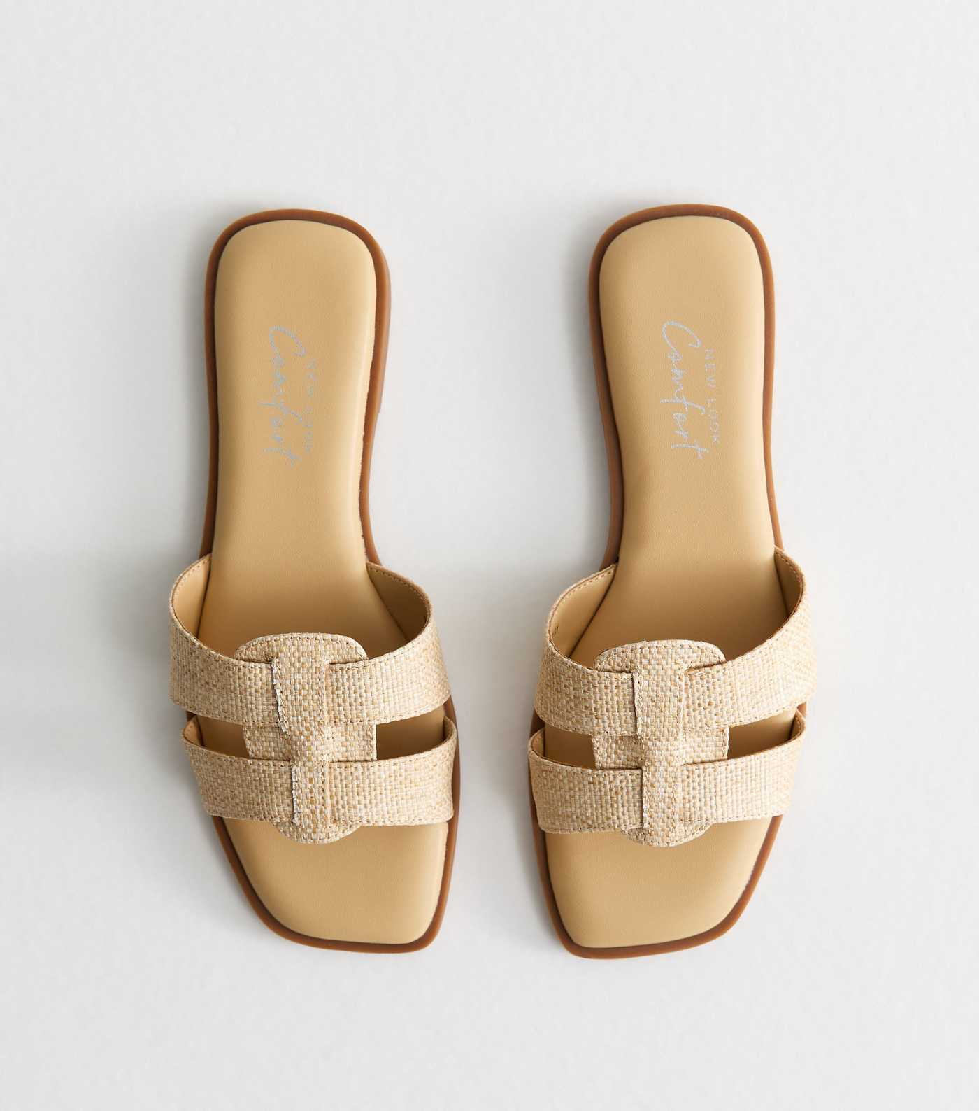 Off White Raffia Look Woven Strap Mule Sandals | New Look | New Look (UK)