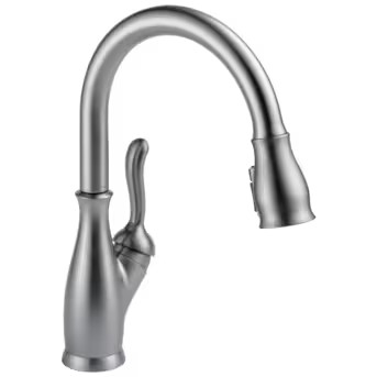 Delta Leland Arctic Stainless Single Handle Pull-down Kitchen Faucet with Sprayer (Deck Plate Inc... | Lowe's