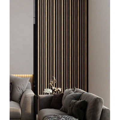 4.8" x 94.5 Decorative Shiplap Wall Paneling in Beige/Black (6-pack) | Wayfair North America