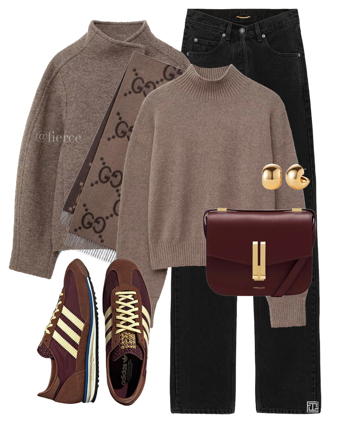 taupe mole beige wool jacket taupe mole beige  jumper vintage black jeans burgundy cross body bag burgundy adidas sl72 casual chic look weekend shopping lunch coffee break school run 

 

#LTKuk #LTKautumn #LTKwinter
