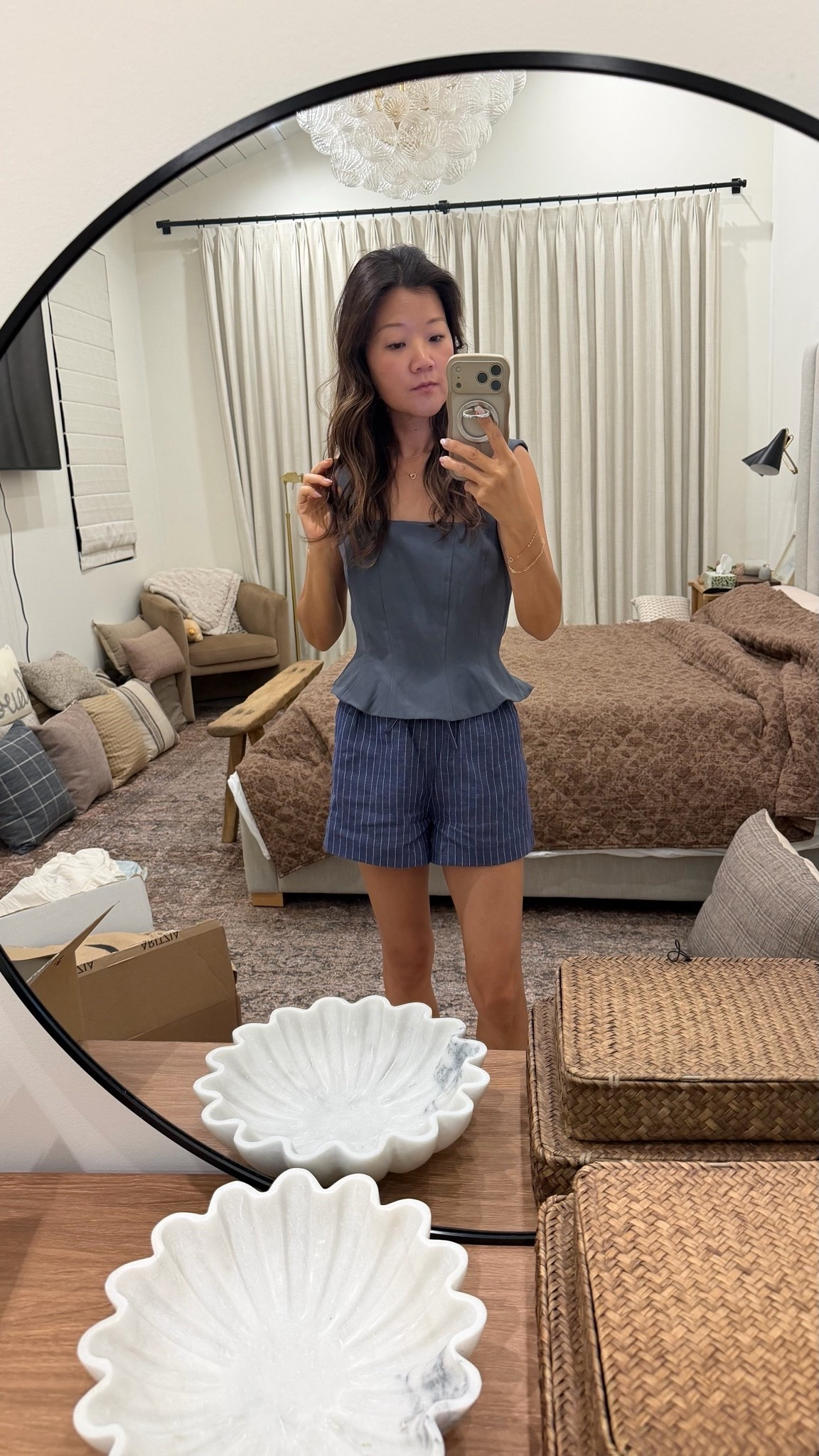 Love the fit and color of this peplum top. Size small. Shorts are XS . These would look great with linen pants or trousers

#LTKSaleAlert #LTKootd