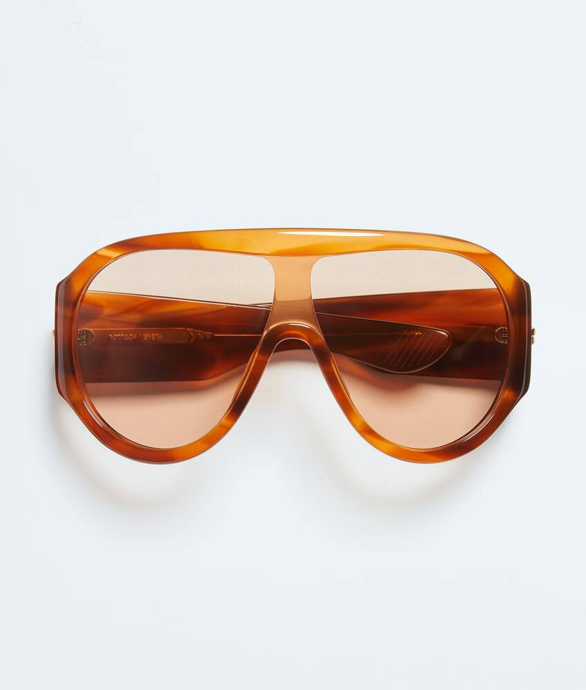 Scudo Shield Sunglasses in Havana/brown | Bottega Veneta US | Bottega Veneta