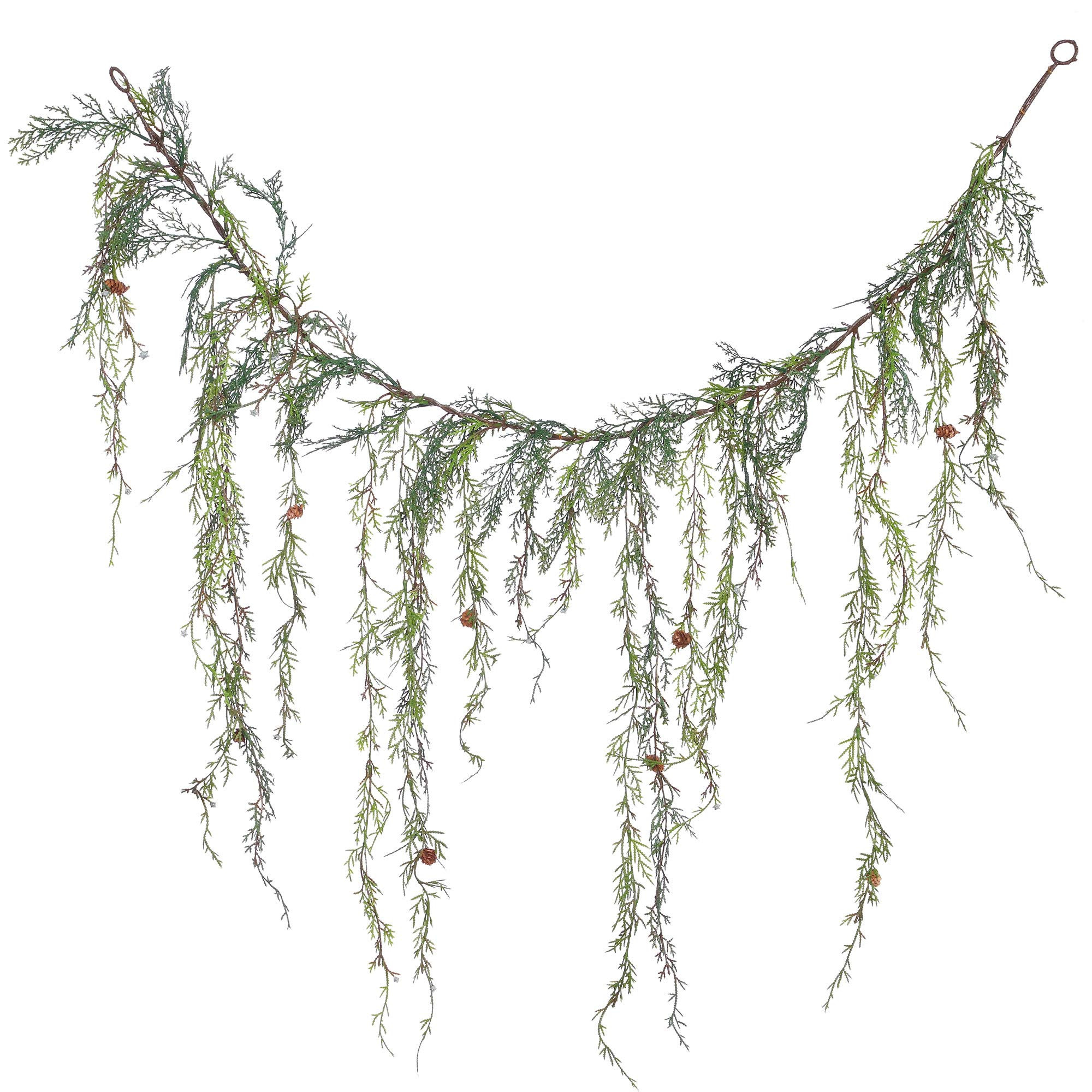 Vickerman 4' Long Weeping Cedar Artificial Christmas Garland, Unlit - Faux Cedar Christmas Garlan... | Amazon (US)