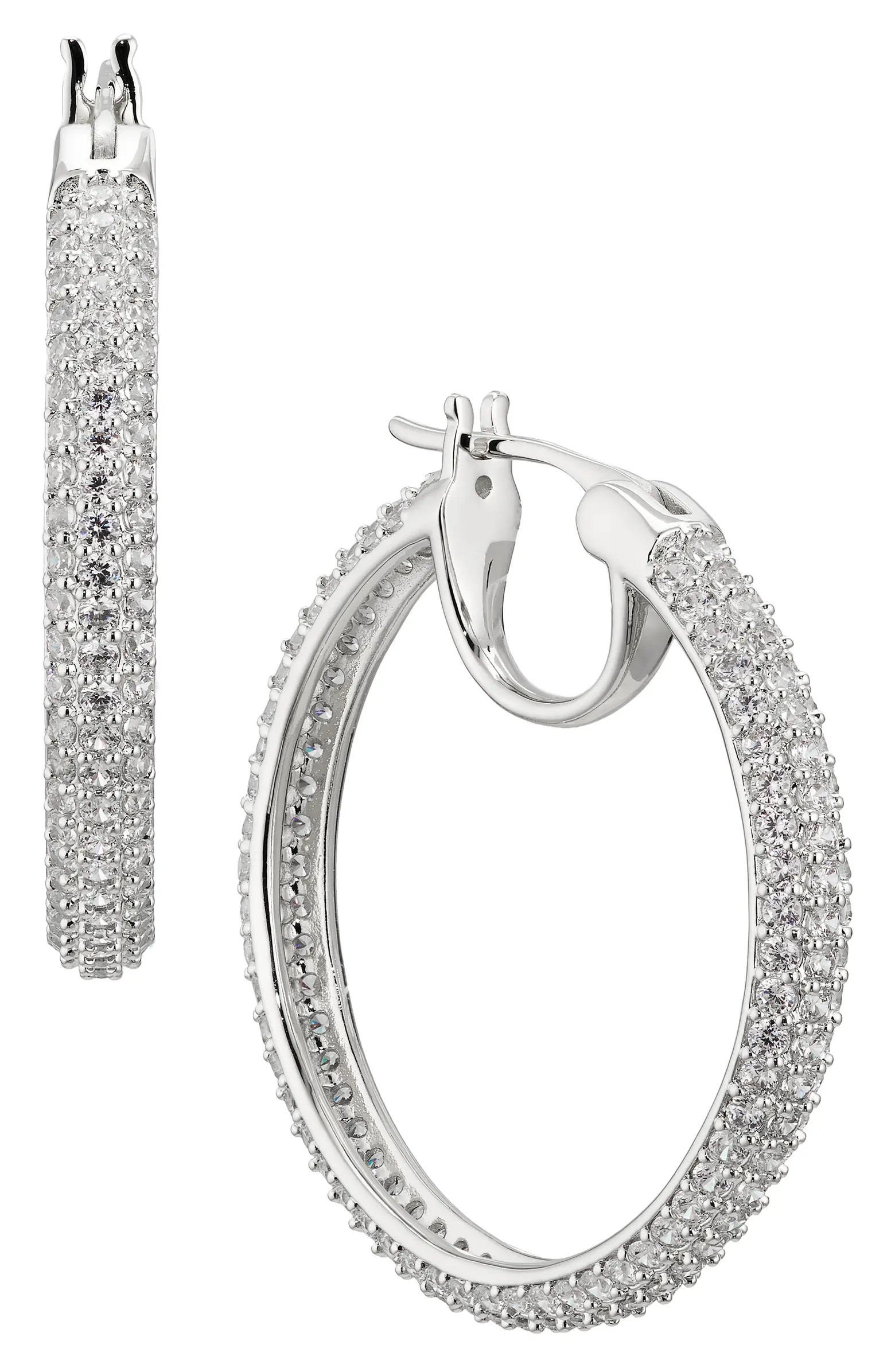 Pavé the Way Medium Hoop Earrings | Nordstrom
