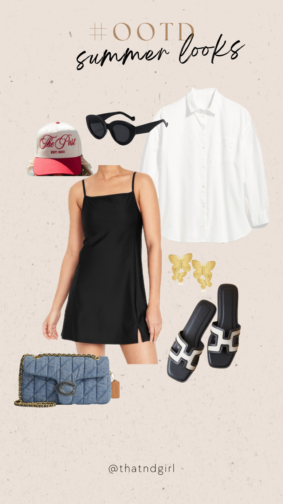 Summer outfit, bump friendly look for running errands or meeting up for lunch or brunch. 



Athletic dress, tennis dress, black dress, sandals, Hermes dupes, butterfly, button down, athleisure, elevated look, coach bag, denim bag, sunnies, cat eye, sunglasses

#LTKBump #LTKActive #LTKFindsUnder50