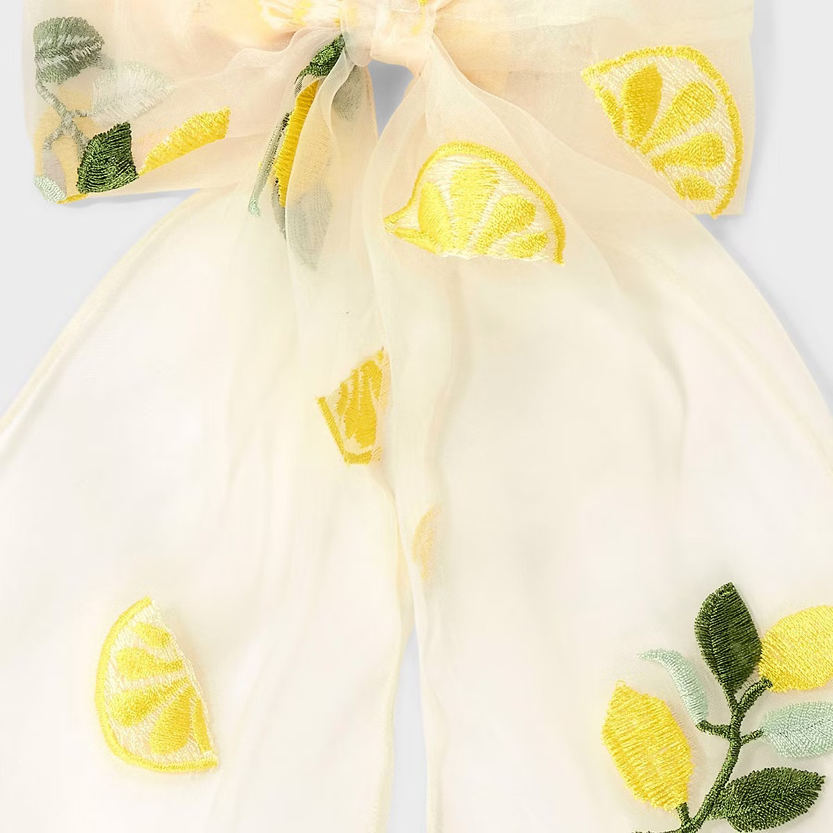 Chiffon Lemon Bow Hair Barrette - A New Day™ Ivory/Yellow | Target