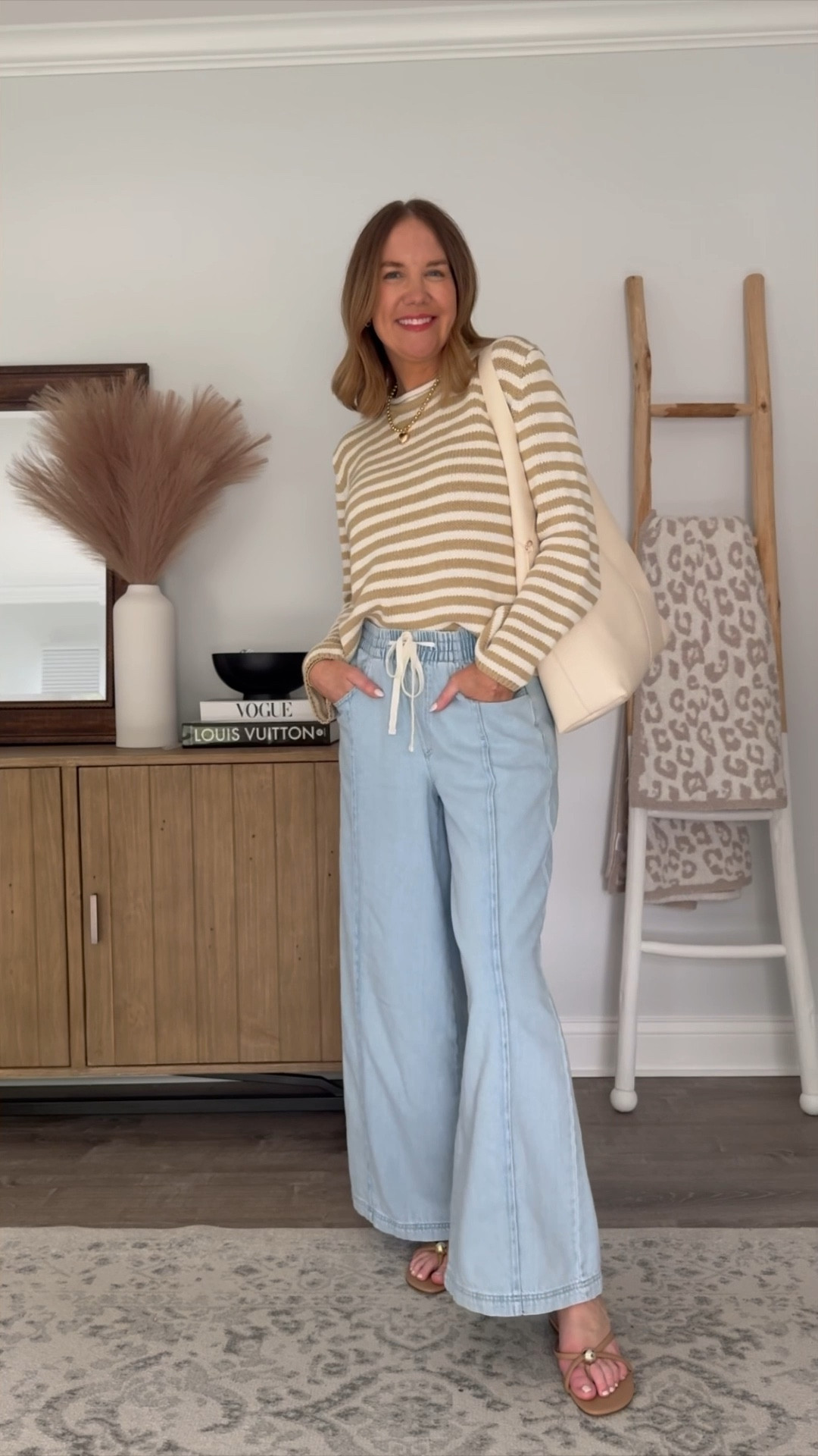 Wide leg pull in jeans with stretchy waist small
Striped summer sweater largee

#LTKSeasonal #LTKStyleTip #LTKOver40