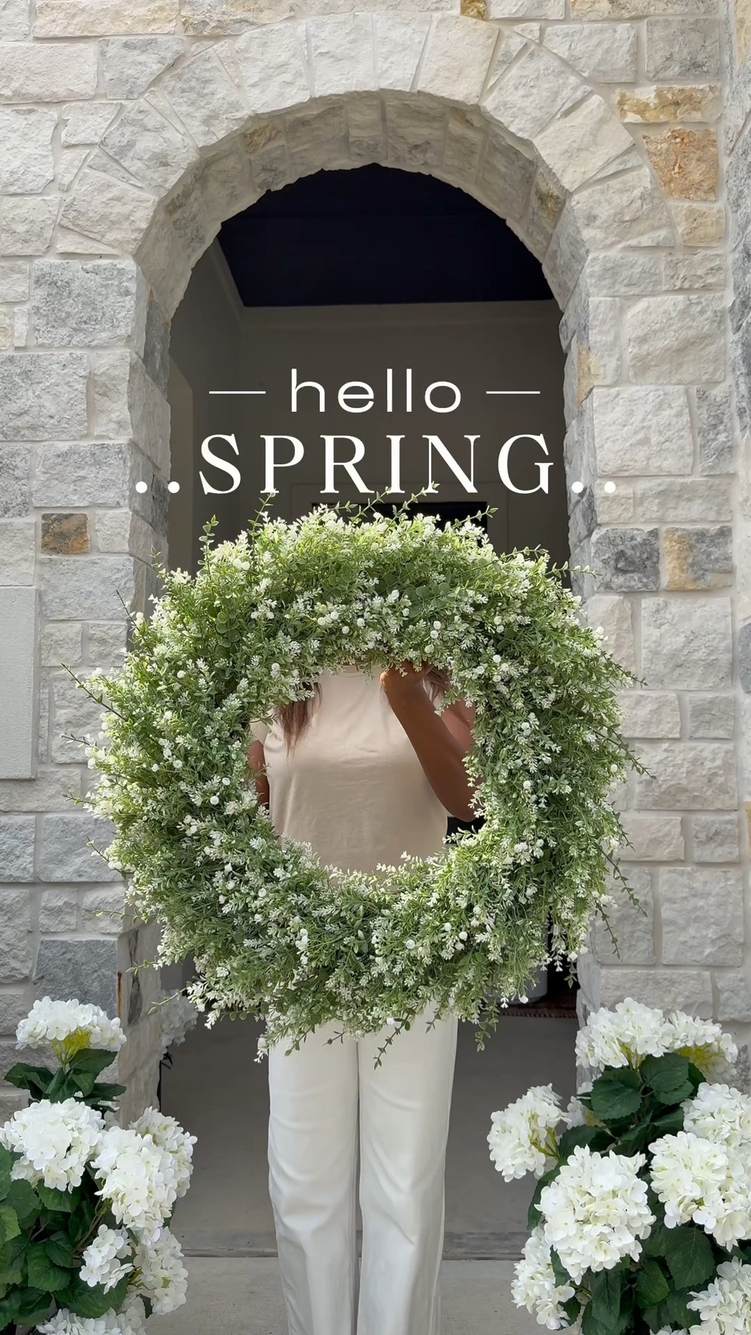 The fluted planters completely stole my heart.....the tall black ones add contrast, the shorter white ones soften everything.🥰

You know I love a black + white foundation 😆 ....& this rug
adds the right amount of warmth. It worked through fall and winter and I already know it'll carry us into summer too.

I layered in hydrangeas (because I can never have too many) 😜 & added small green trees to liven up the space.

And this oversized wreath... such a beautiful statement. This space feels so good!☺️

Create your own space! Click link to shop!

#LTKHome #LTKSaleAlert #LTKSpringSale