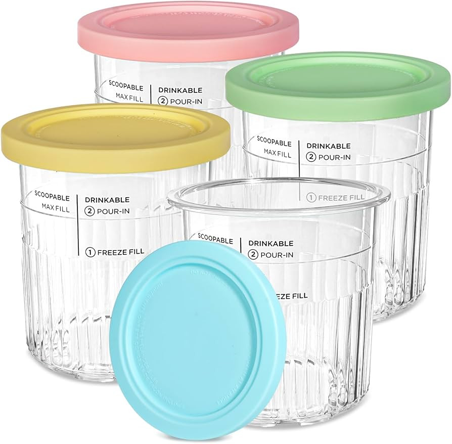 Creami Deluxe Pints and Lids Compatible with Ninja 11-in-1 NC501 NC500 Series Creami Deluxe Ice C... | Amazon (US)