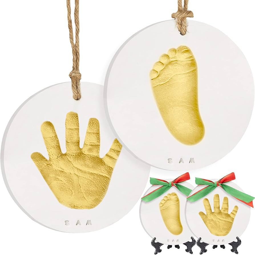 Baby Hand and Footprint Kit - Personalized Baby First Christmas Ornament, Baby Footprint Kit for ... | Amazon (US)