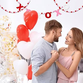 3 Pieces Valentine's Day Garland Felt Ball Garland, 10ft Pompom Garland Valentines Decorations Ba... | Amazon (US)