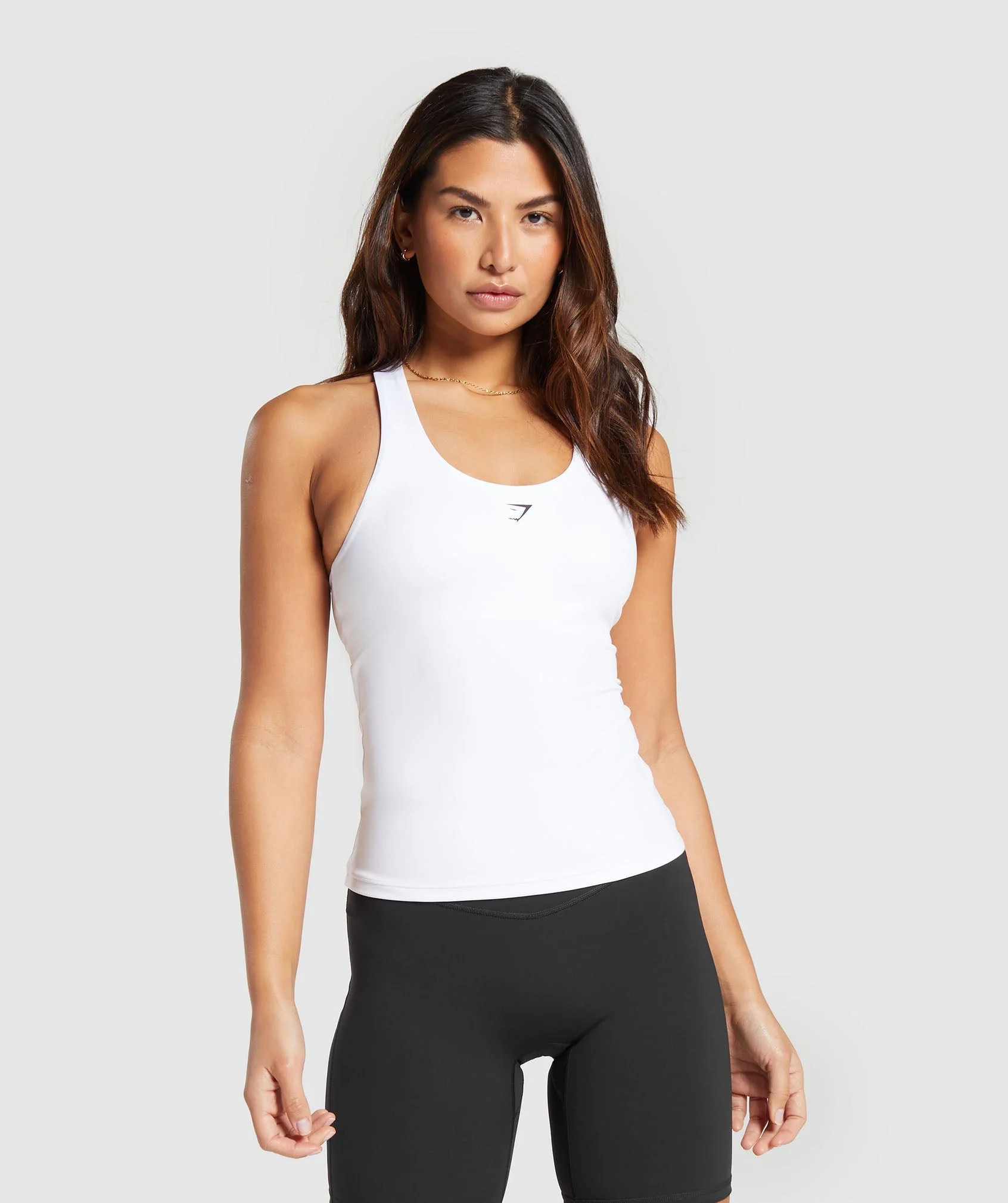 Gymshark Everyday Racer Back Tank With Shelf - White | Gymshark US