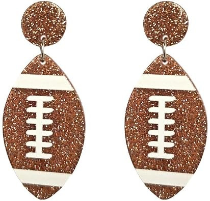 ROSTIVO Football Earrings for Women Cute Lightweight Acrylic Stud Dangle Earrings | Amazon (US)