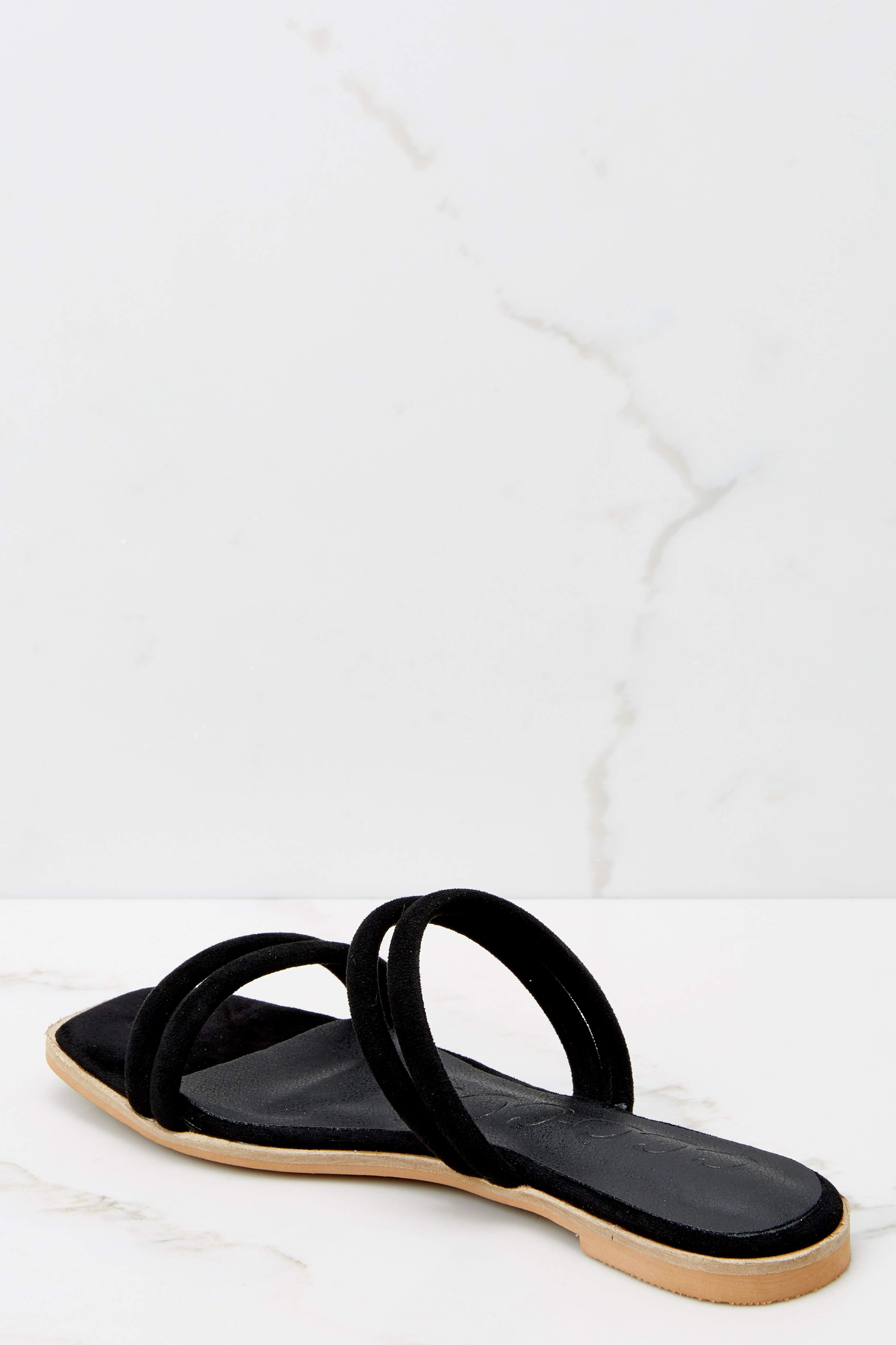 Searching For Sunshine Black Sandals | Red Dress 