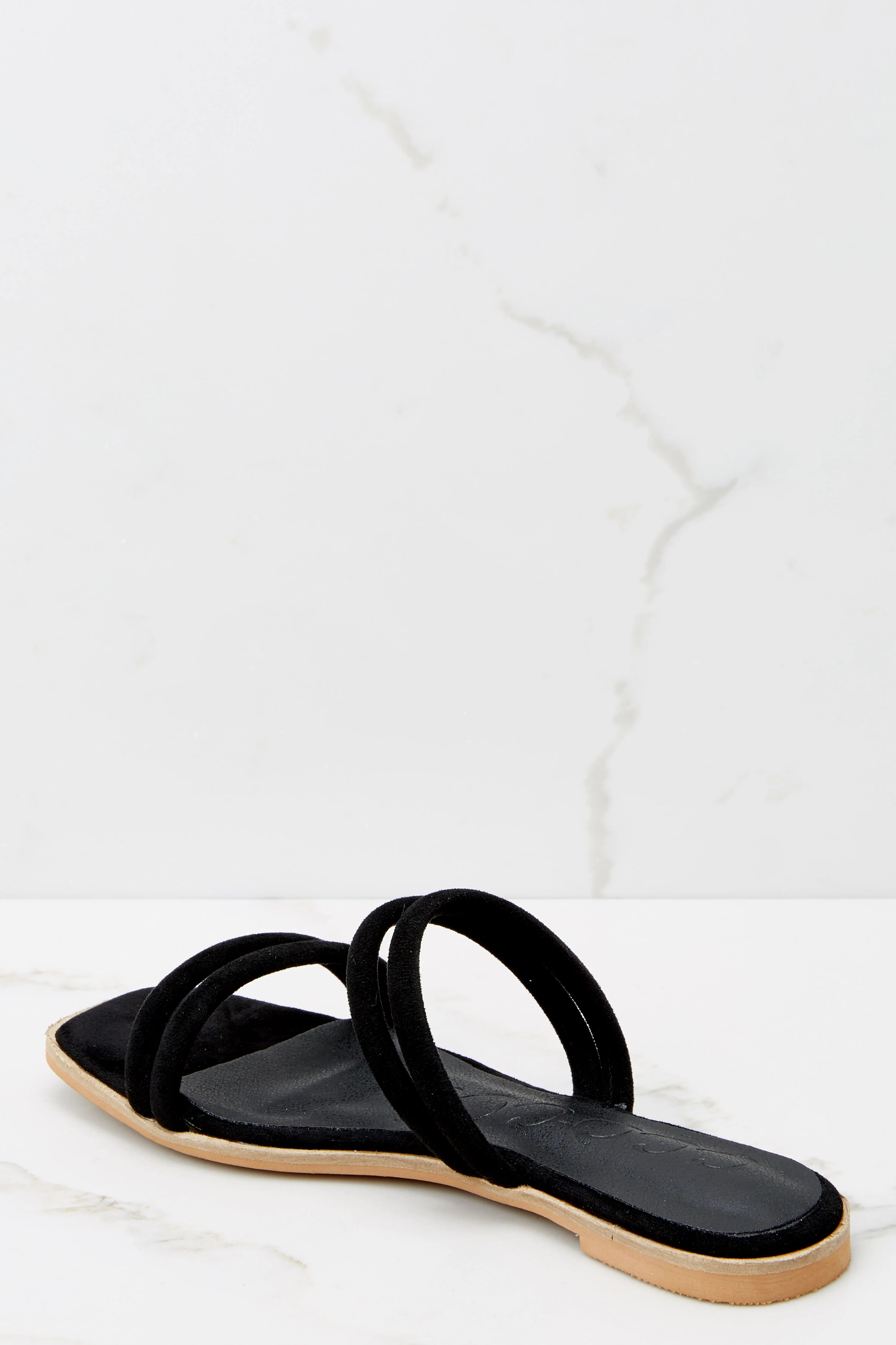 Searching For Sunshine Black Sandals | Red Dress 