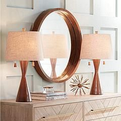 Omar Warm Brown Hourglass Table Lamp Set of 2 | LampsPlus.com