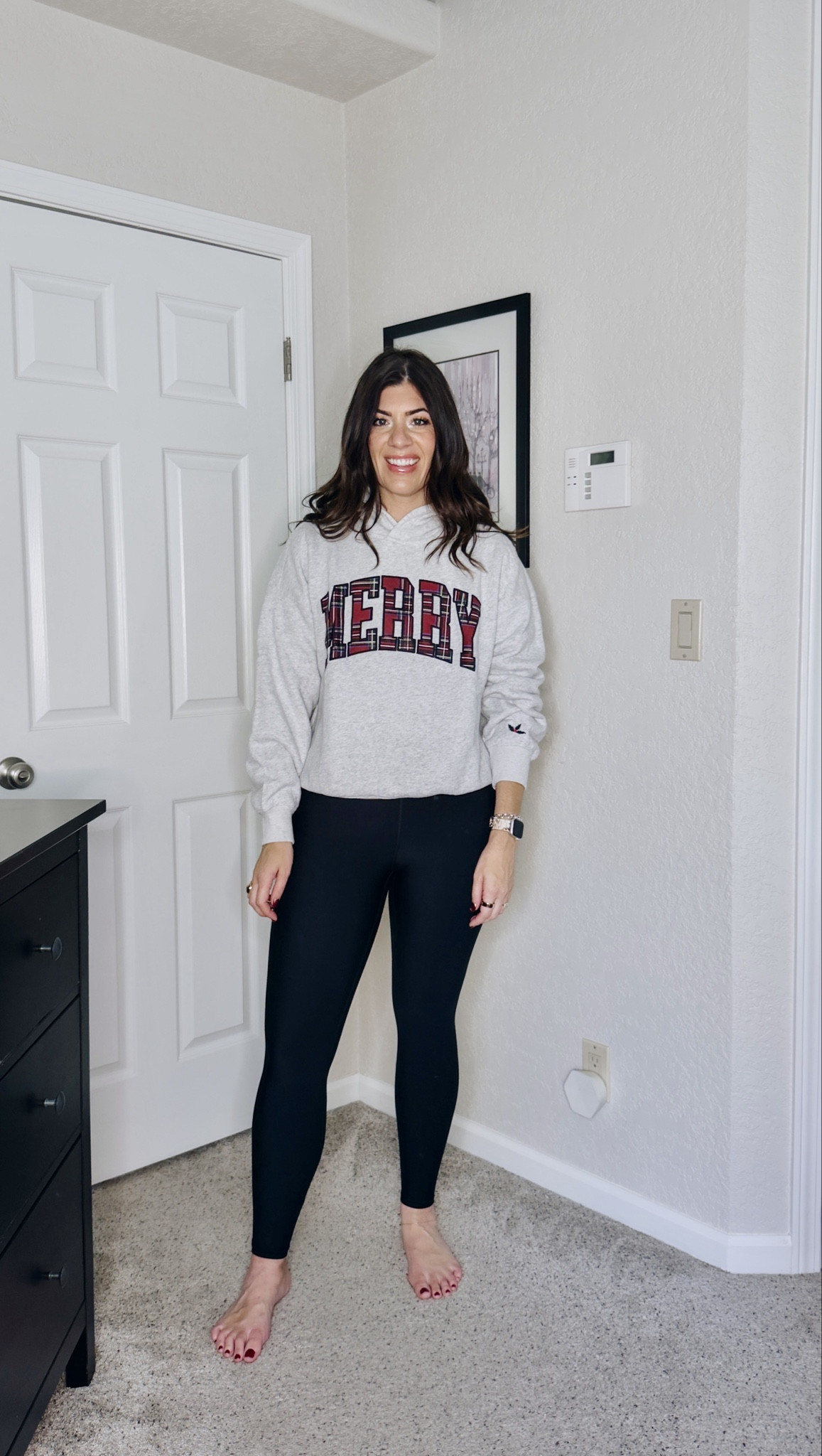 Abercrombie basics sale try on
In a medium holiday hoodie
Medium compression leggings 

#LTKMidsize #LTKHoliday #LTKSaleAlert