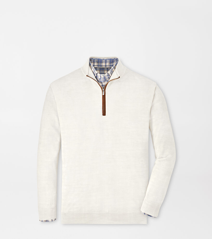 Autumn Crest Suede Trim Quarter-Zip | Peter Millar