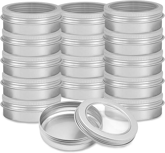 Lainrrew 15 Pack 2oz Metal Round Tins, Aluminum Empty Candle Tins with Screw Lid Small Storage Tr... | Amazon (US)