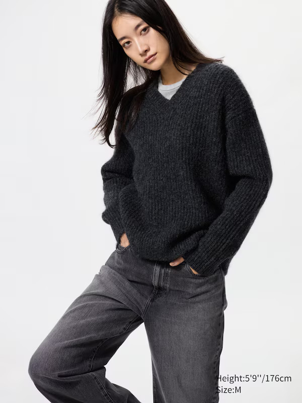 Fluffy V-Neck Sweater | UNIQLO (US)
