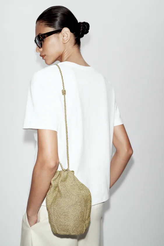 METALLIC BUCKET BAG | Zara US