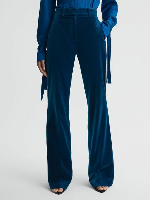 Velvet Flared Trousers | Reiss UK