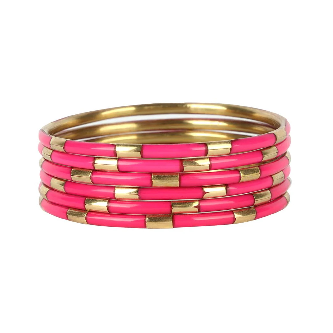 Pink Veda Bangles - Set of 6 | BuDhaGirl
