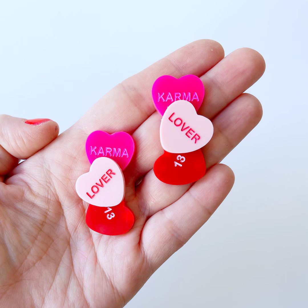 Swiftie Conversation Heart Cluster Earrings - Etsy | Etsy (US)