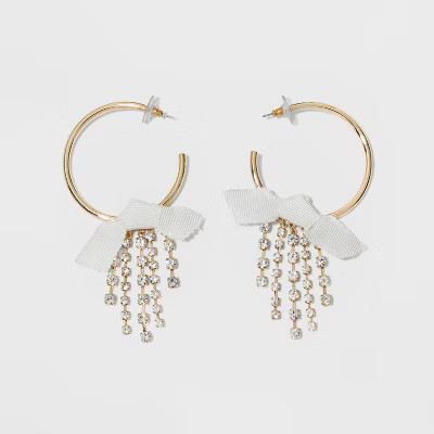 SUGARFIX by BaubleBar Crystal Hoop Earrings with Bows | Target