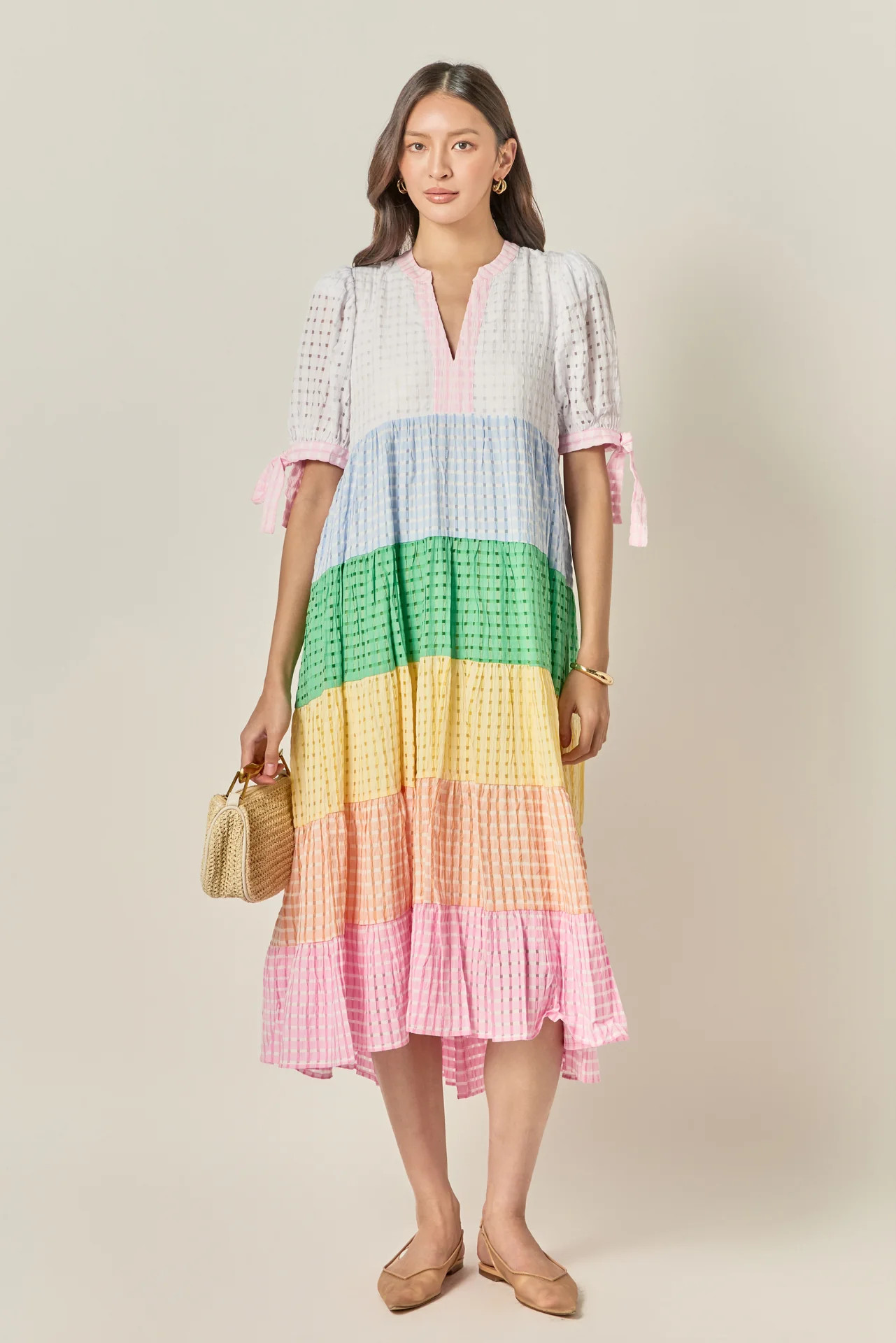 Sunni Color Block Midi Dress | English Factory