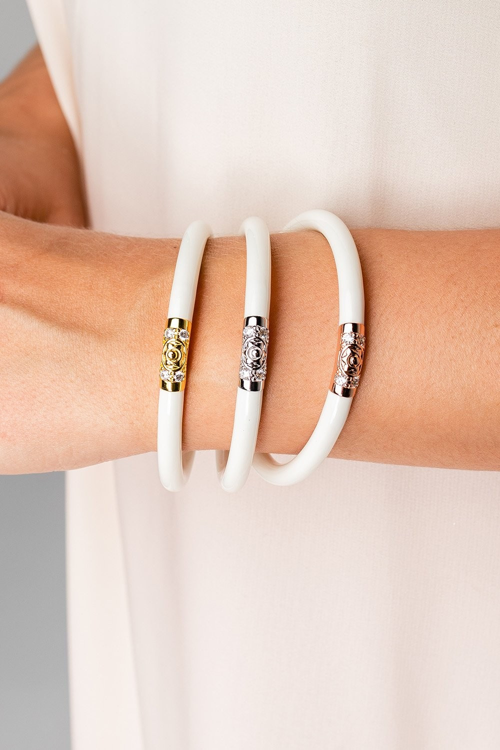 BuDha Girl Three Kings Medium Bangles - Ivory | BuddyLove