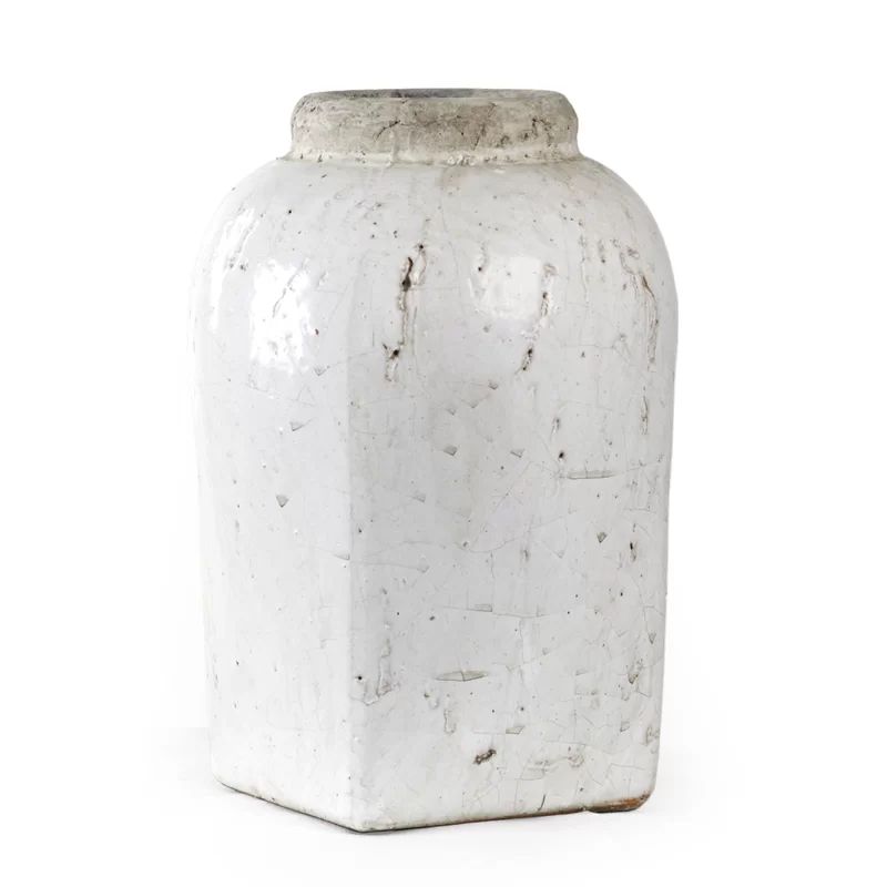 White/Gray Indoor / Outdoor Stoneware Table Vase | Wayfair North America