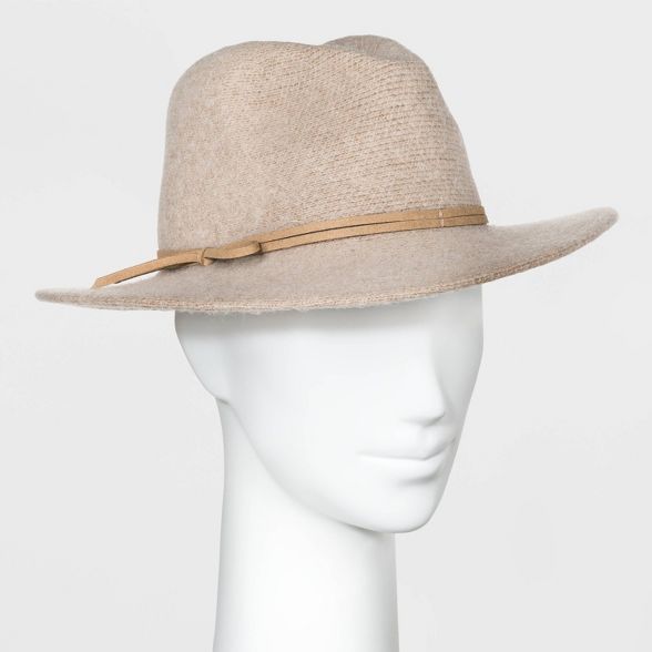 Women's Knit Felt Fedora Hat - Universal Thread™ Cream One Size | Target