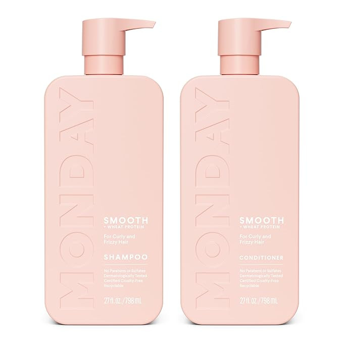 MONDAY HAIRCARE Smooth Shampoo + Conditioner Bathroom Set (2 Count) 27 oz Each For Frizzy, Coarse... | Amazon (US)