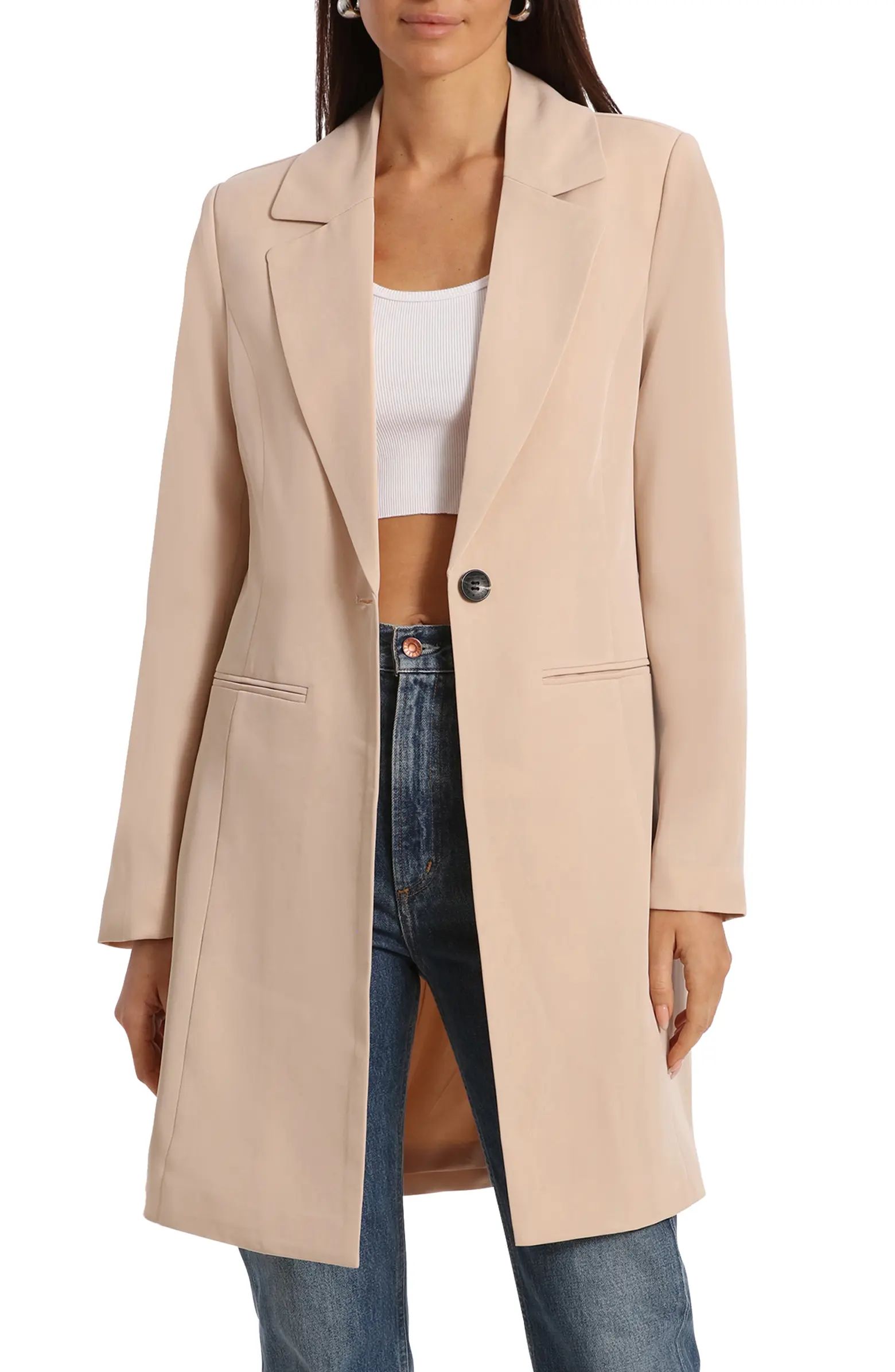 One-Button Longline Coat | Nordstrom