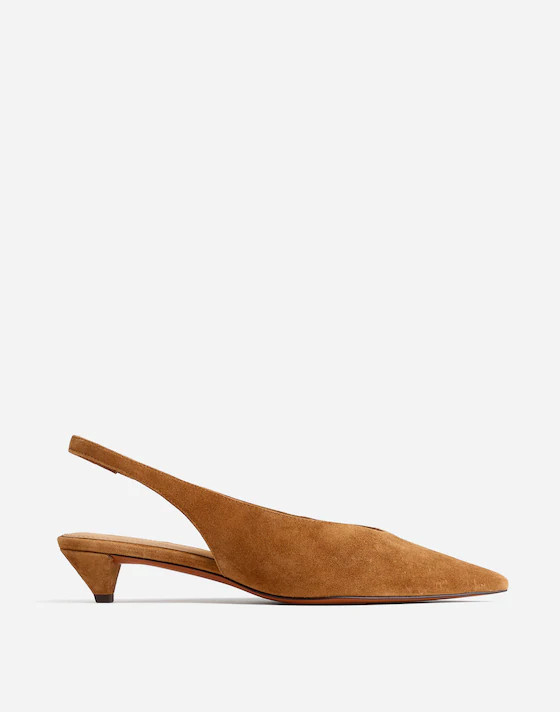 The Simone Kitten-Heel Slingback Pumps | Madewell