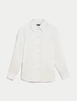 Satin Collared Long Sleeve Shirt | Marks & Spencer (UK)