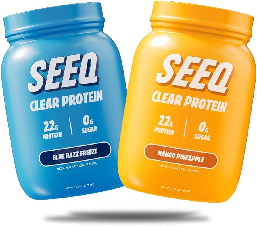 SEEQ Clear Protein Bundle (Clear Whey Protein Isolate Blue Razz Freeze + Mango Pineapple) | Amazon (US)