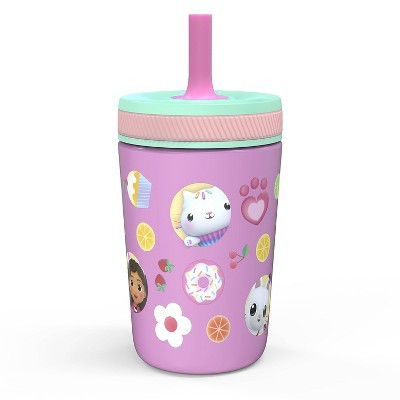 Zak Designs 12 fl oz Stainless Steel Vacuum Insulated Gabbys Dollhouse Straw Tumbler: Kids & Toddler Sippy Cup, Dishwasher Safe | Target