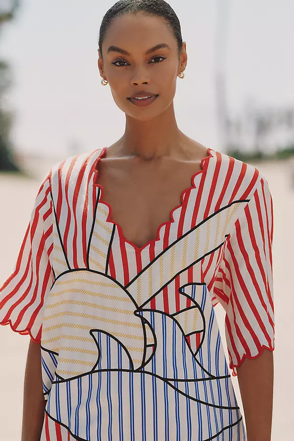 Navy Stripes Mini Dress | Anthropologie (US)