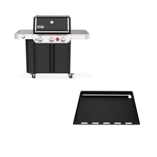 Weber Genesis E-335 3-Burner Liquid Propane Gas Grill in Black with Full Size Griddle Insert 1500... | The Home Depot