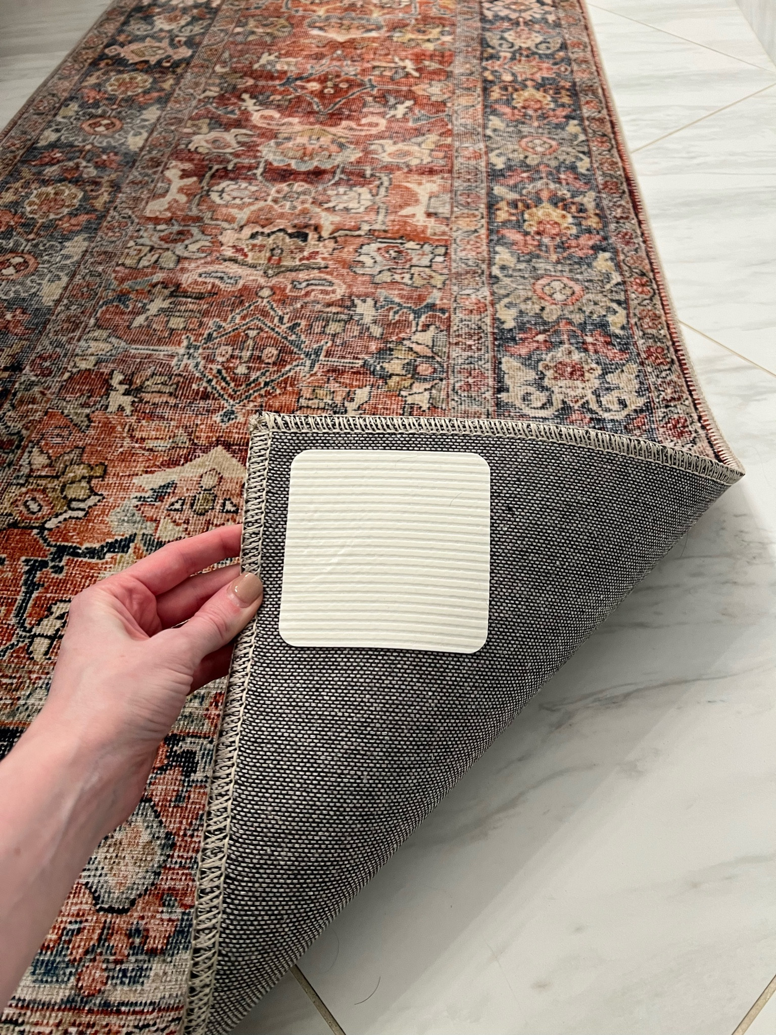 Amazon rug grippers 👏 keeps my bathroom runner from sliding on the tile! And I can still move the rug when needed for cleaning. 

#LTKhome