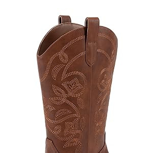 DREAM PAIRS Cowboy Boots for Women Cowgirl Western Boots Fashion Embroidery Stitched Chunky Heel ... | Amazon (US)
