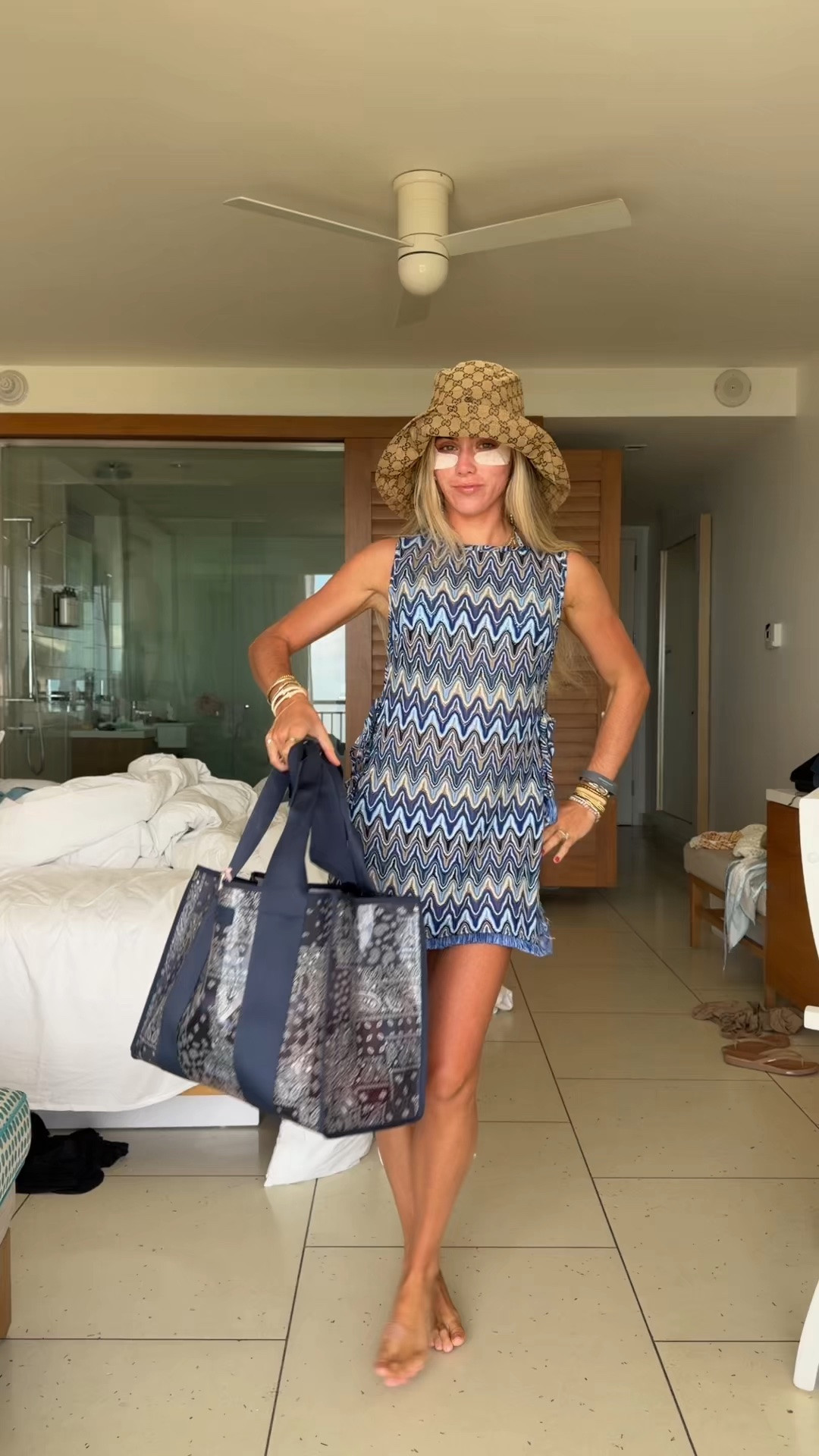 My pool day outfit! My bikini is @Dippin Daisys    size xs. Ramy Brook Kimber Dress Swim Cover-Up I rented mine from @renttherunway   my code is RTRXSVOSEN50. My hat is from DHg8. Of course my @crocs    flip flops too.
probably my best coverup outfit of the trip 🫡 love the cut out sides and of course blues on blues 

#coverupdress #bikinicoverup #bahamasoutfits #vacationoutfits #ootd @RamyBrook @renttherunway  @Case-Mate

#LTKootd #LTKSwim #LTKTravel