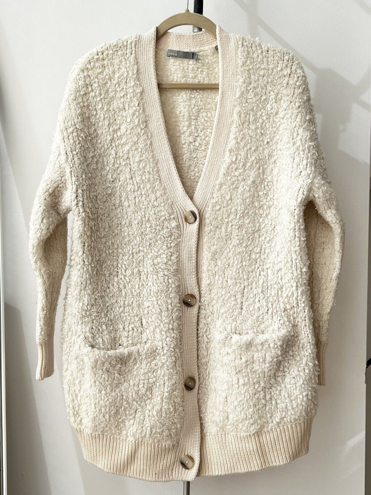 Vince Wool Blend Teddy Sherpa Cardigan - XS | eBay US