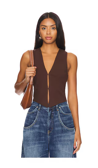 Margie Vest in Brown | Revolve Clothing (Global)